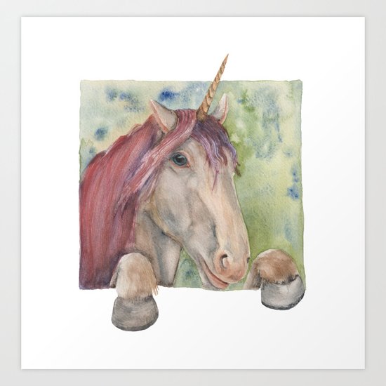 Happy Unicorn Art Print By Evgeniya Society6