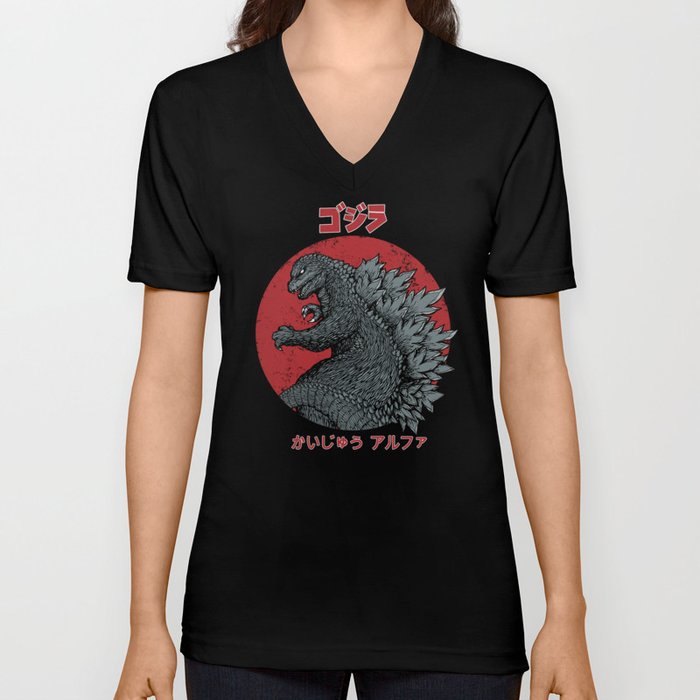 Gojira Kaiju Alpha V Neck T Shirt