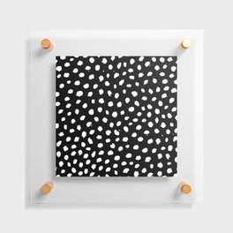 Black and White Brushstroke Dots Floating Acrylic Print