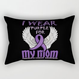Wear Purple For Mom Pancreatic Cancer Awareness Rectangular Pillow