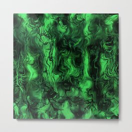 Nervous Energy Grungy Abstract Art Mint Green And Black Metal Print | Blackandgreen, Digital, Abstract, Anxiety, Gothic, Pattern, Grunge, Greenandblack, Painting, Acrylic 
