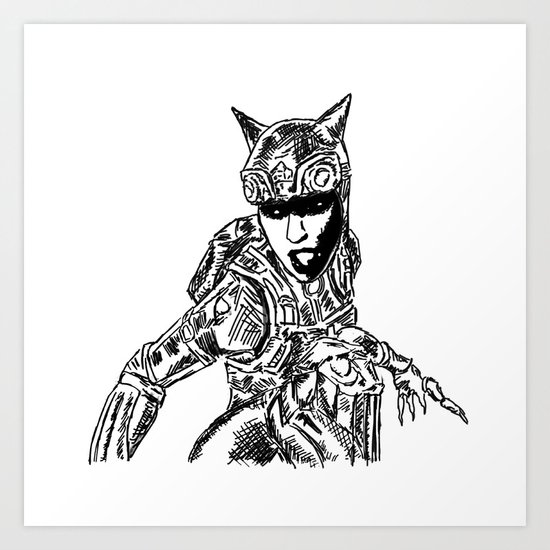 Cat Woman Injustice Art Print
