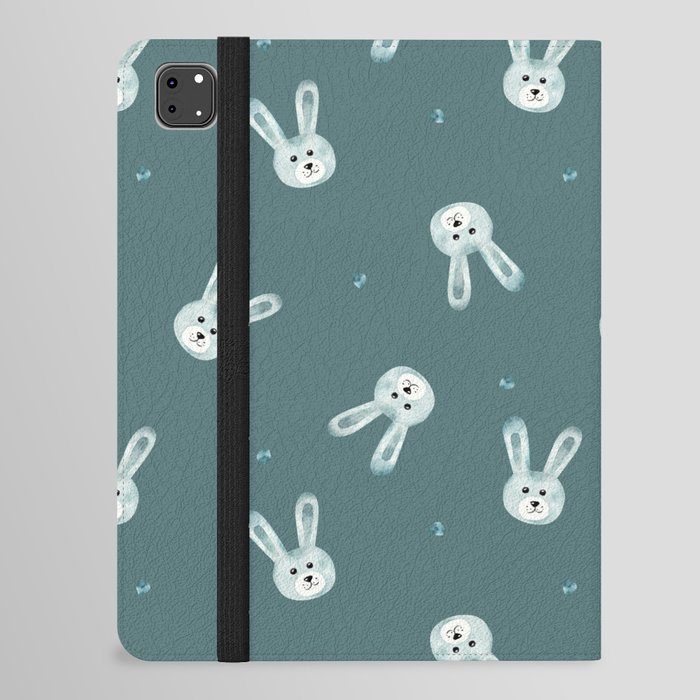 Bunny Faces - Green iPad Folio Case