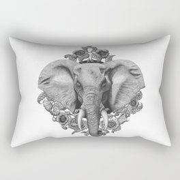 Elephant & Poppies  Rectangular Pillow