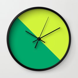Two colors. Triangle. Jade and Lime colors. Wall Clock