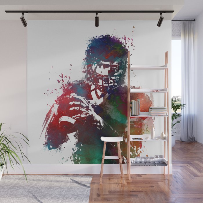 American Football Player 3 Wall Mural By Jbjart Society6 You can completely change the appearance of the room in a the football wall mural will delight everyone who trains football or is a loyal supporter of this sport. american football player 3 wall mural by jbjart