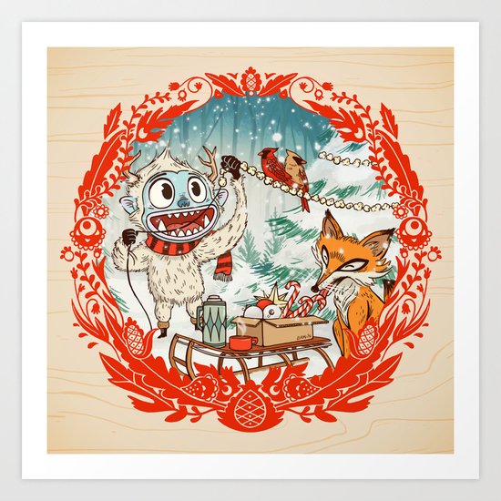 Golly Jolly Holly Art Print