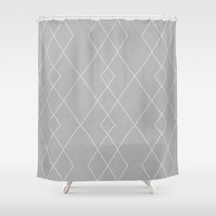 Fine diamond lines on dove grey Shower Curtain