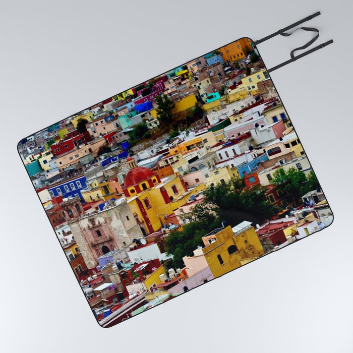 Mexico Photography - Huge Colorful City Picnic Blanket