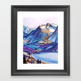 Alyeska Allure Colorful Mountains Framed Art Print