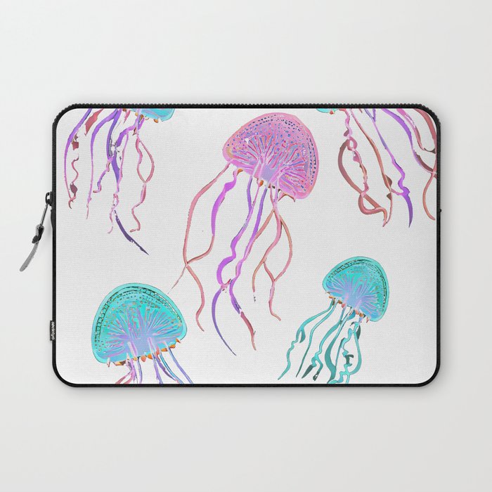 Neon Jelly Fish Dance Party Laptop Sleeve