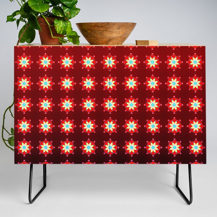 Magic Mushroom Flowers Credenza