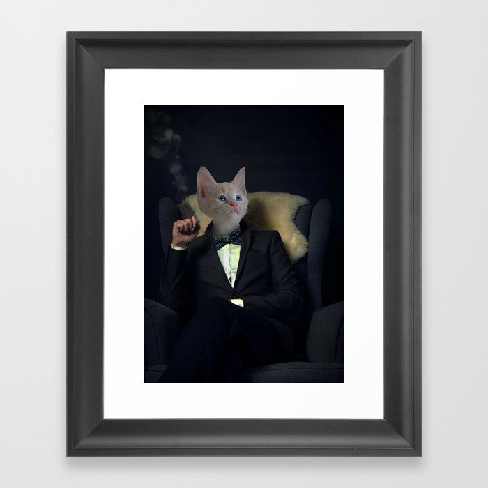 Damper Cat Framed Art Print