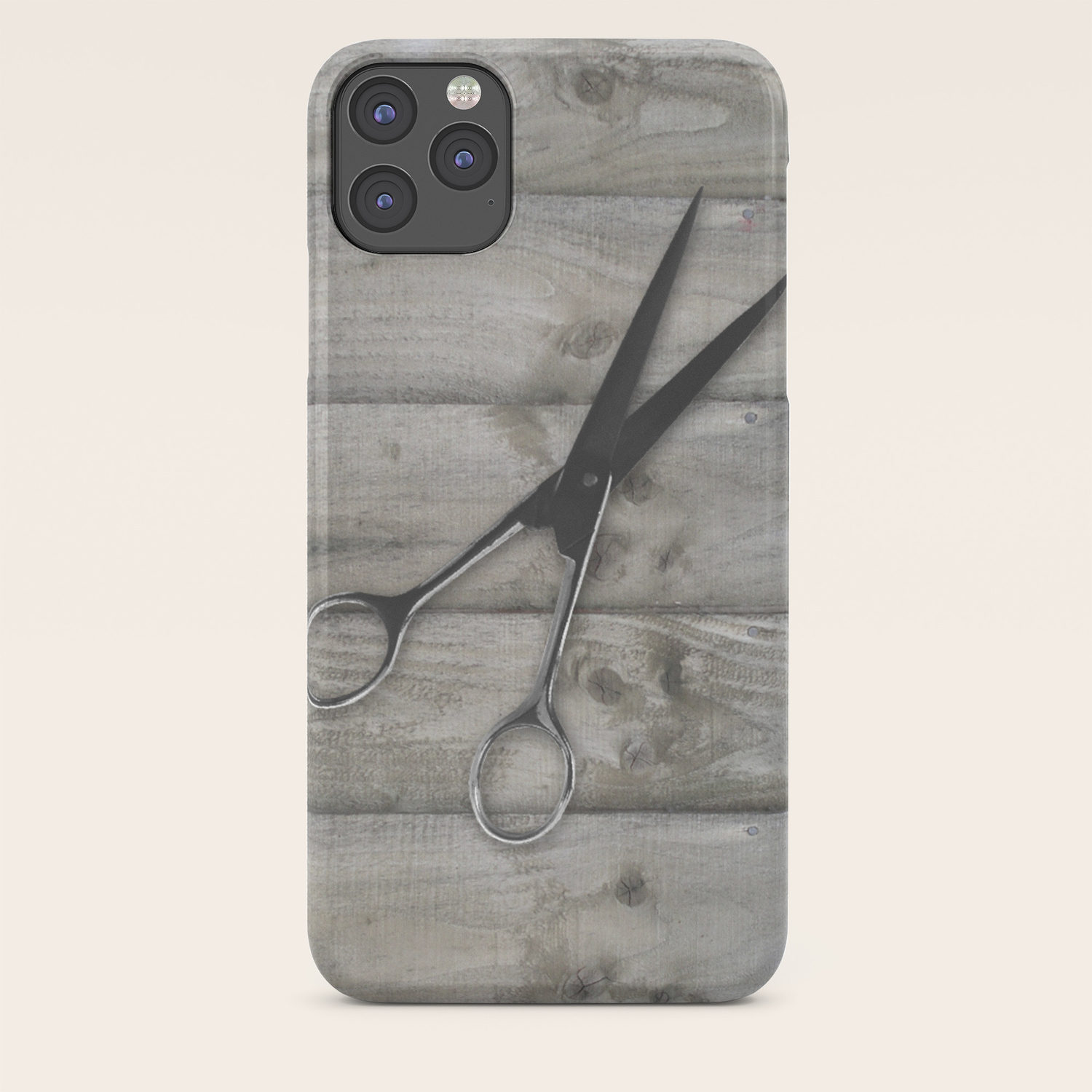 Wood Grain Hair Stylist Scissors Shears Iphone Case By Hellohappy