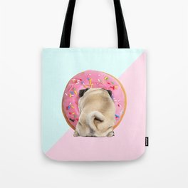 Pug Strawberr Donut Back Tote Bag