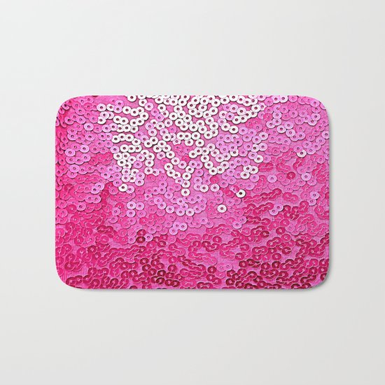 Party Pink Sequins Bath Mat