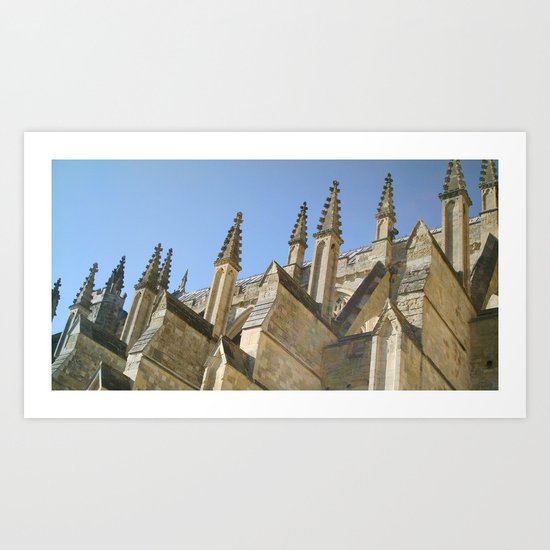 EXETER CATHEDRAL ROOF PINNACLES Art Print