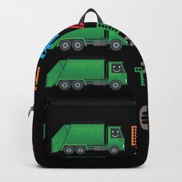 4 Year Old Garbage Boy Truck 4th Birthday Backpack
