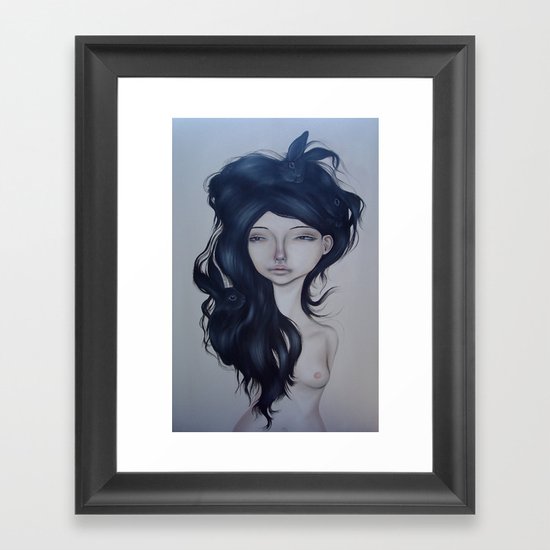 Bunny Hair Framed Art Print