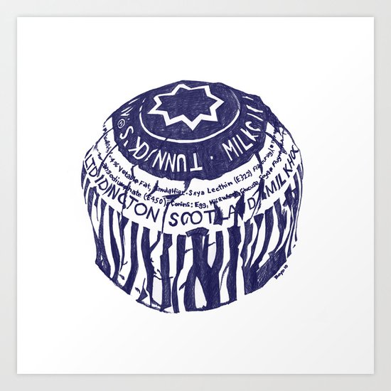 Tea cake (blue) Art Print