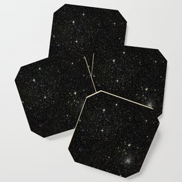 Universe Space Stars Planets Galaxy Black and White Coaster