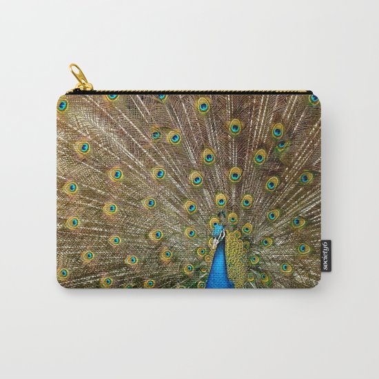 Peacock Spreading Feathers Carry-All Pouch