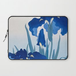 Blue Iris Flowers - Vintage Japanese Woodblock Print Art Laptop Sleeve