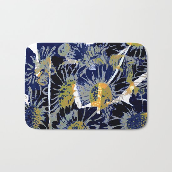 daisies on astract bakground Bath Mat