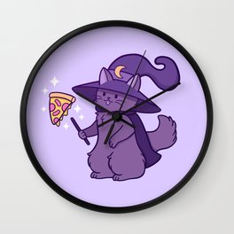 Kitty Wizard | Nikury Wall Clock | Spell, Animal, Drawing, Wicca, Witch, Kawaii, Wizard, Food, Purple, Kitten 