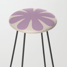 Retro Flower Single in Light Lilac Purple and Cream Counter Stool
