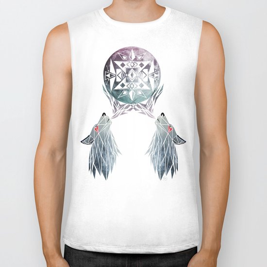 wolf moon Biker Tank