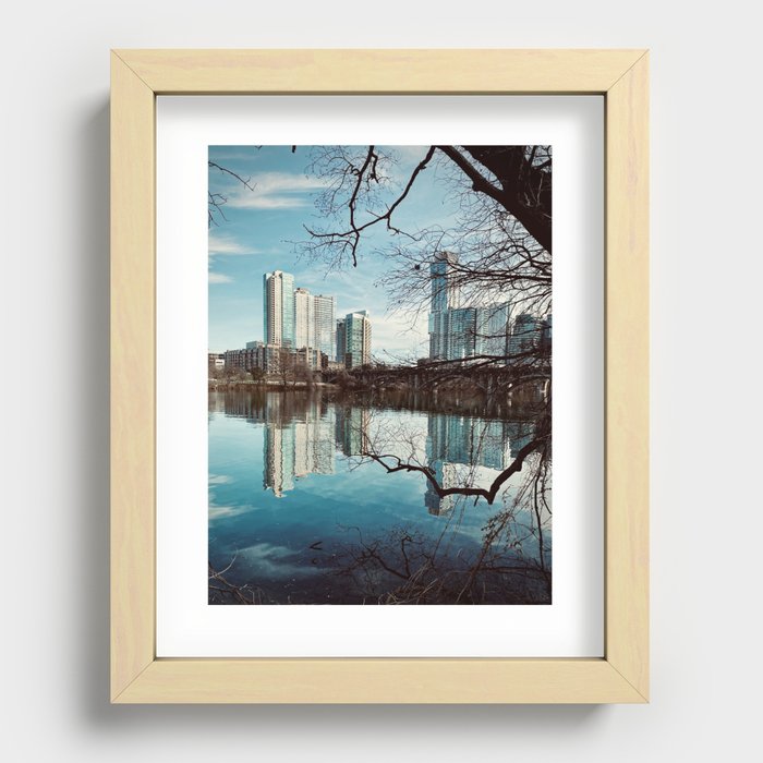 Lake Austin Through The Trees Recessed Framed Print
