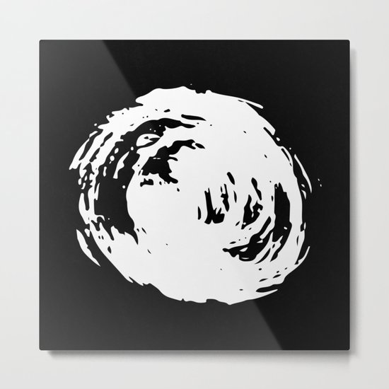 Whorl Black and White Metal Print