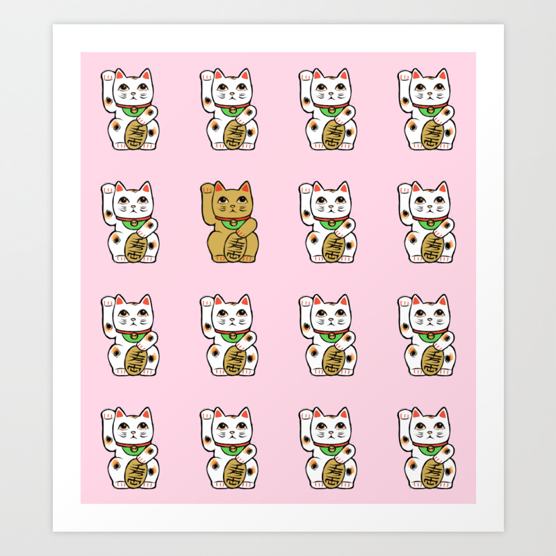maneki neko print