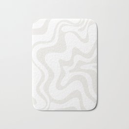 Liquid Swirl Abstract Pattern in Nearly White and Pale Stone Bath Mat