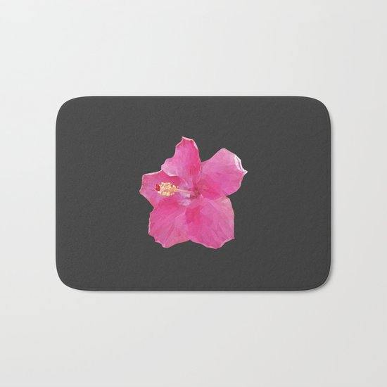 Pink Hawaiian hibiscus Bath Mat