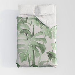 Delicate Monstera Green #society6 Duvet Cover