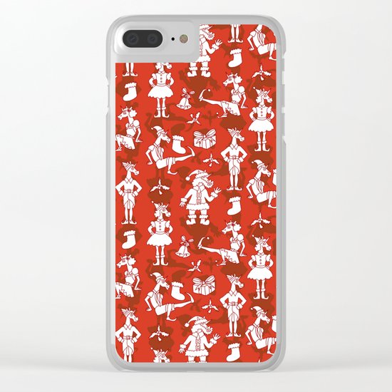 Christmas Unicorns Clear iPhone Case