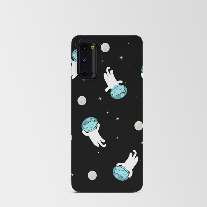 Funny cat in space Android Card Case