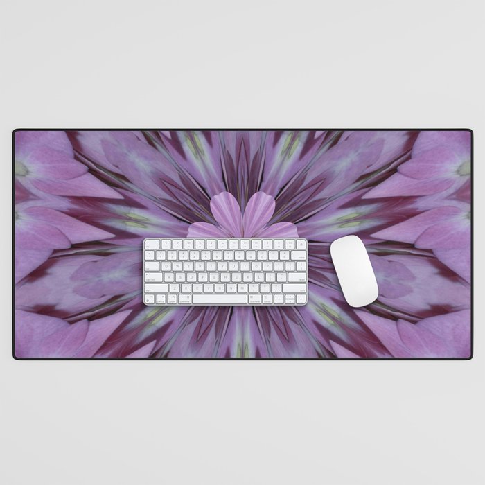 Floral Abstract Of Pink Hydrangea Flowers Desk Mat