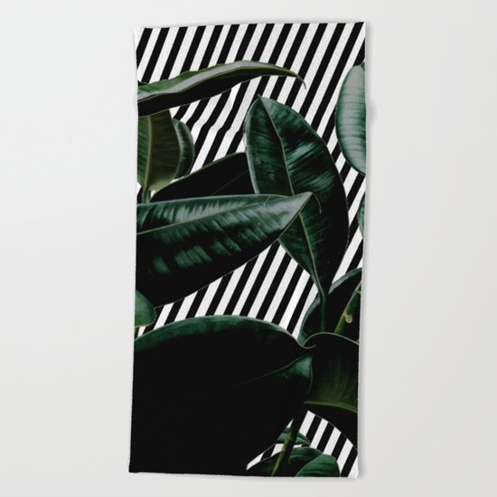Leafs n stripes Beach Towel