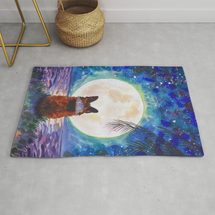 Corgi - full moon meditation  Rug