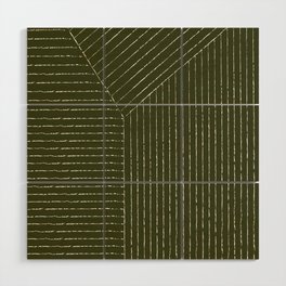 Lines (Olive Green) Wood Wall Art
