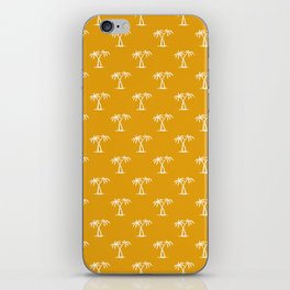 Mustard And White Palm Trees Pattern iPhone Skin
