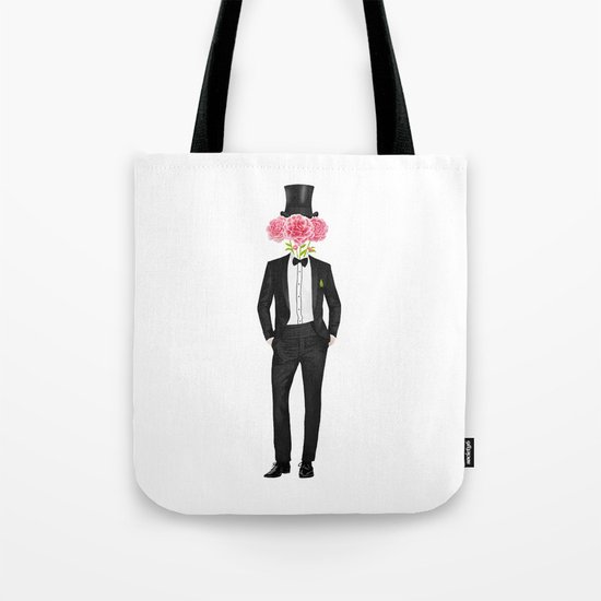 Gentleman with flowers Tote Bag