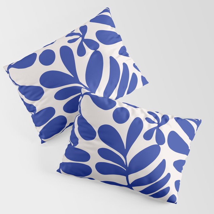 Blue and hotsell white pillow shams