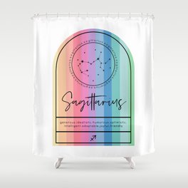 Sagittarius Zodiac | Rainbow Stripe Shower Curtain