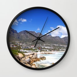 Lovely Cape Town, South Africa Wall Clock | Capetown, Coast, Photo, Southafrica, Beach, Tablemountain, Landscape, Kapstadt, Africa, Campsbay 