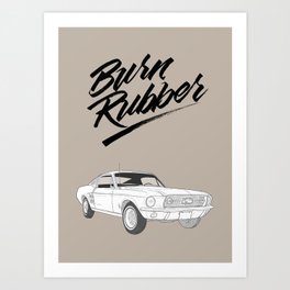 Mustang – Burn Rubber Art Print