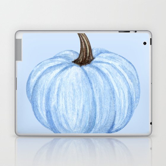 Watercolor Blue Pumpkin Laptop & iPad Skin